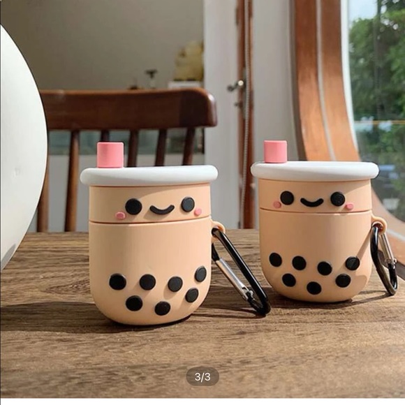 Bubble Tea AirPods Case w Clip - Picture 3 of 3